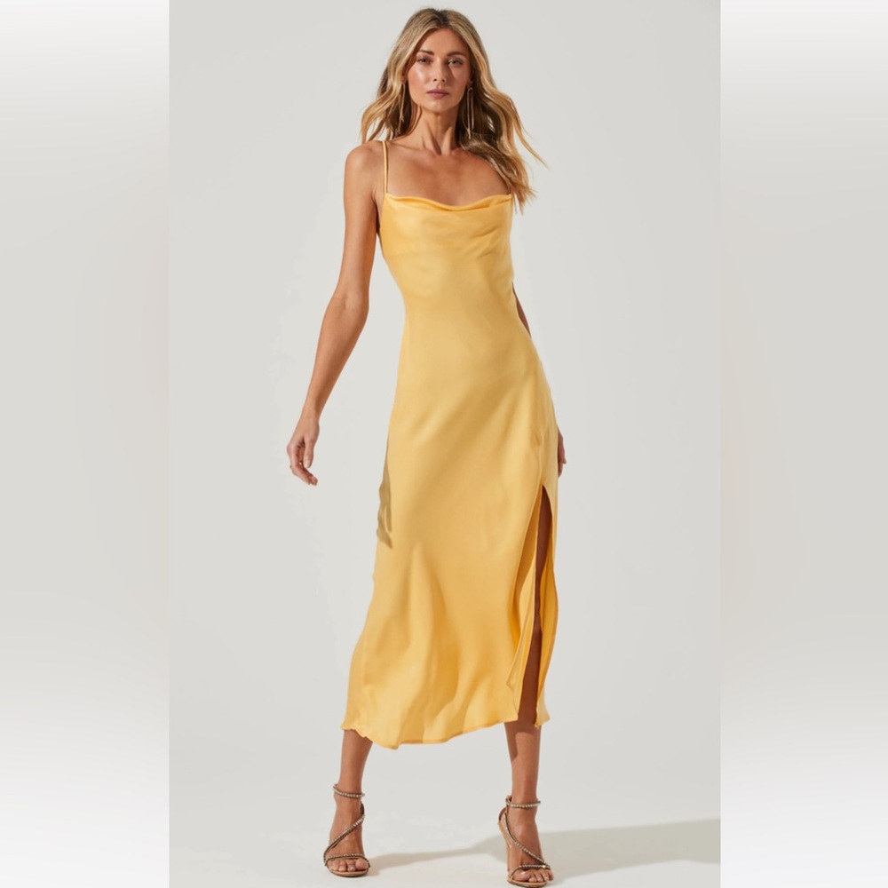 Stunning yellow satin ASTR the Label dress!